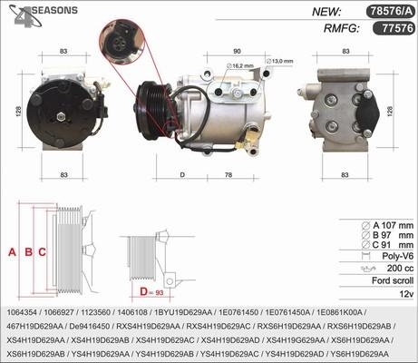 AHE 78576/A - Компрессор кондиционера autospares.lv