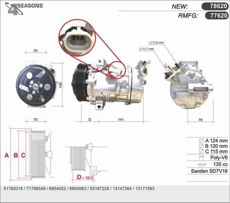 AHE 78620 - Компрессор кондиционера autospares.lv