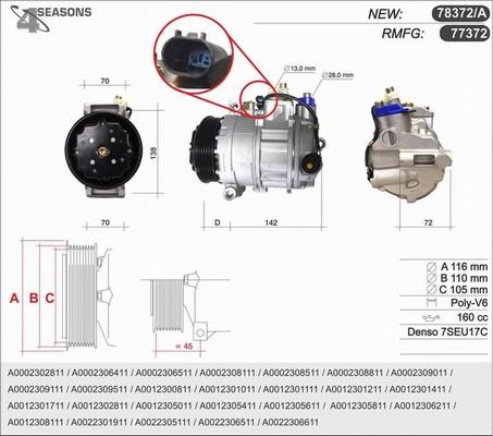 AHE 78372/A - Компрессор кондиционера autospares.lv