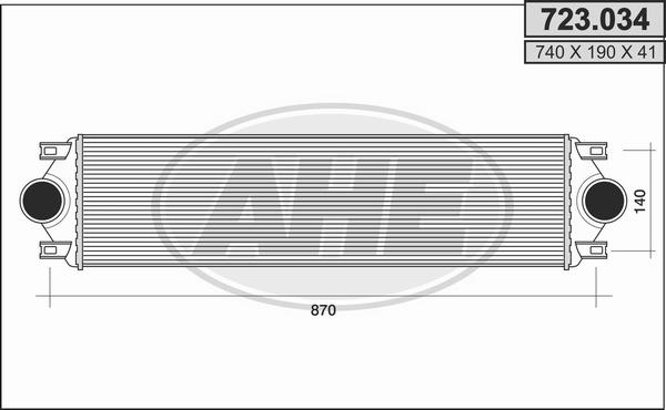 AHE 723.034 - Интеркулер, теплообменник турбины autospares.lv