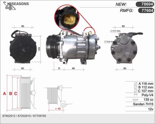 AHE 78604 - Компрессор кондиционера autospares.lv