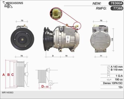 AHE 77366 - Компрессор кондиционера autospares.lv