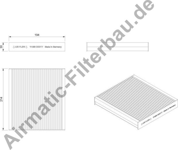 Airmatic IF1143B - Фильтр воздуха в салоне autospares.lv