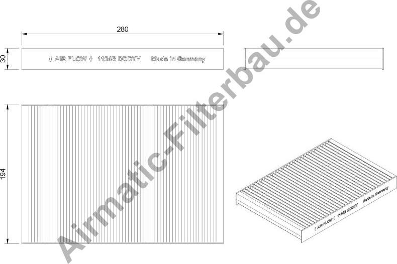 Airmatic IF1154B - Фильтр воздуха в салоне autospares.lv