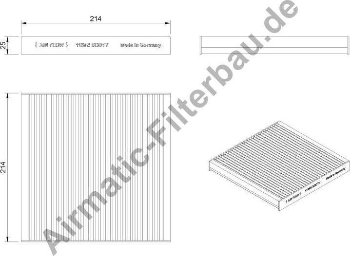 Airmatic IF1162B - Фильтр воздуха в салоне autospares.lv