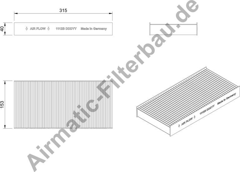 Airmatic IF1112B - Фильтр воздуха в салоне autospares.lv