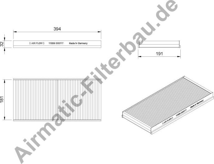 Airmatic IF1125B - Фильтр воздуха в салоне autospares.lv