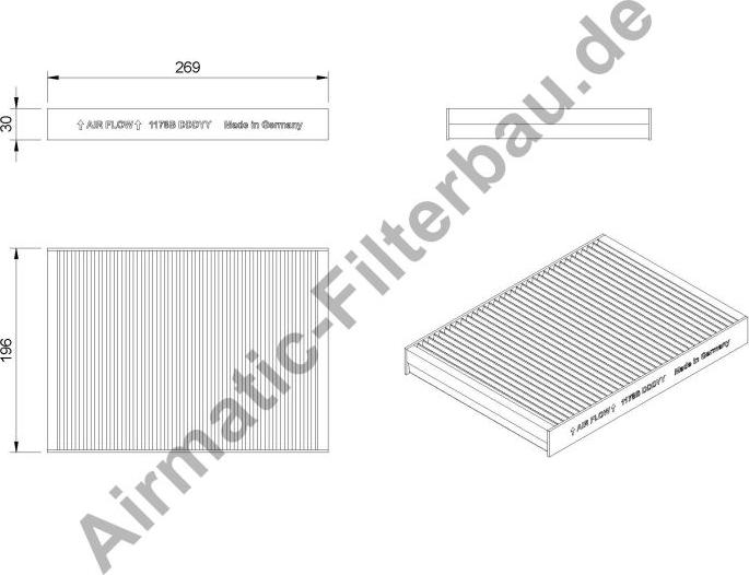 Airmatic IF1178B - Фильтр воздуха в салоне autospares.lv