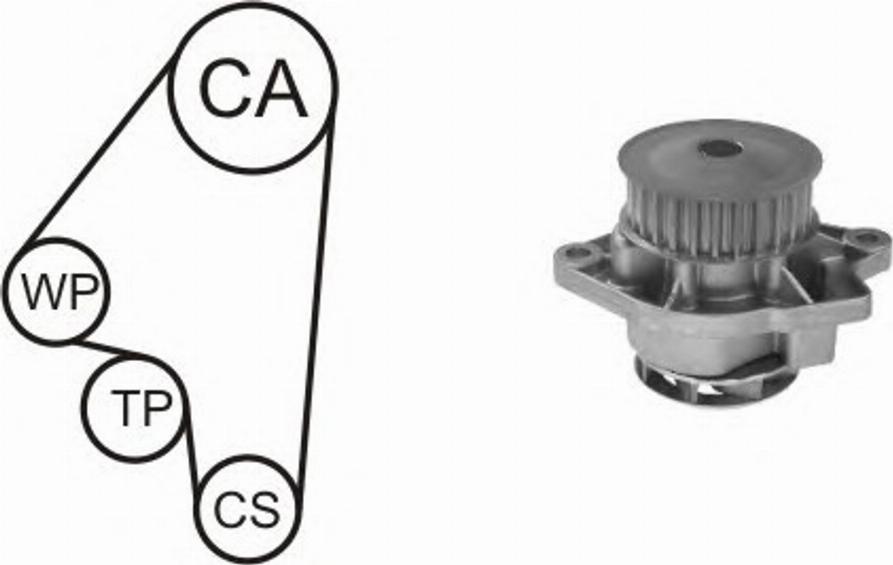 Airtex WPK-158201 - Водяной насос + комплект зубчатого ремня ГРМ autospares.lv