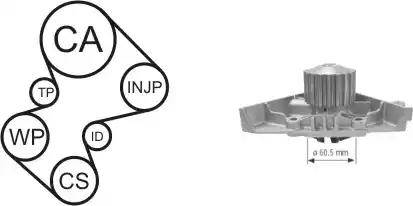 Airtex WPK-169101 - Водяной насос + комплект зубчатого ремня ГРМ autospares.lv