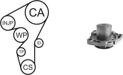 Airtex WPK-170201 - Водяной насос + комплект зубчатого ремня ГРМ autospares.lv