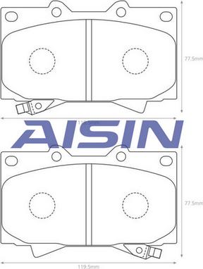 AISIN A1N005 - Тормозные колодки, дисковые, комплект autospares.lv