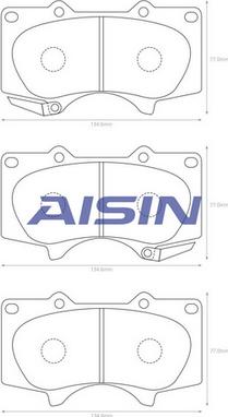 AISIN A1N011 - Тормозные колодки, дисковые, комплект autospares.lv