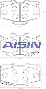 AISIN A1N029 - Тормозные колодки, дисковые, комплект autospares.lv