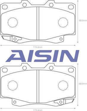 AISIN A1N141 - Тормозные колодки, дисковые, комплект autospares.lv
