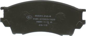 AISIN ASN-264 - Тормозные колодки, дисковые, комплект autospares.lv