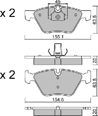 AISIN BPBM-1007 - Тормозные колодки, дисковые, комплект autospares.lv