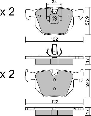 Aisin BPBM-2012 - Тормозные колодки, дисковые, комплект autospares.lv