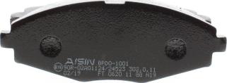 AISIN BPDO-1001 - Тормозные колодки, дисковые, комплект autospares.lv