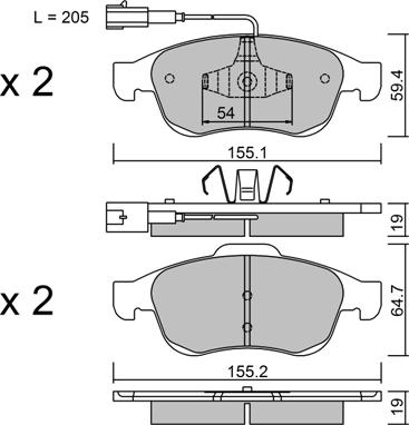 Aisin BPFI-1046 - Тормозные колодки, дисковые, комплект autospares.lv