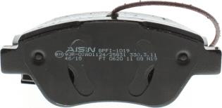 AISIN BPFI-1019 - Тормозные колодки, дисковые, комплект autospares.lv