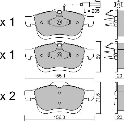 Aisin BPFI-1027 - Тормозные колодки, дисковые, комплект autospares.lv