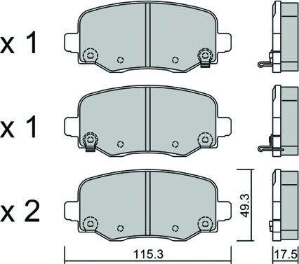 Aisin BPFI-2009 - Тормозные колодки, дисковые, комплект autospares.lv