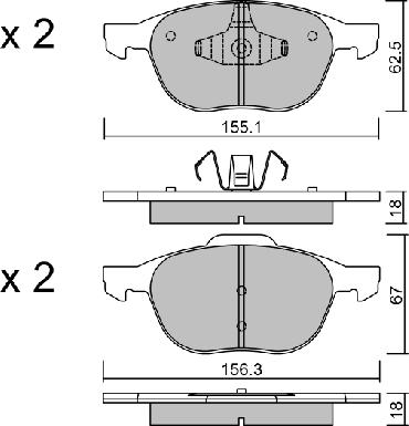 Aisin BPFO-1004 - Тормозные колодки, дисковые, комплект autospares.lv