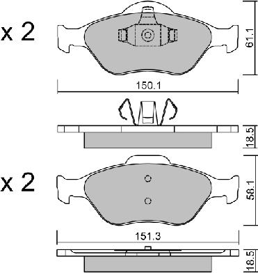 Aisin BPFO-1008 - Тормозные колодки, дисковые, комплект autospares.lv