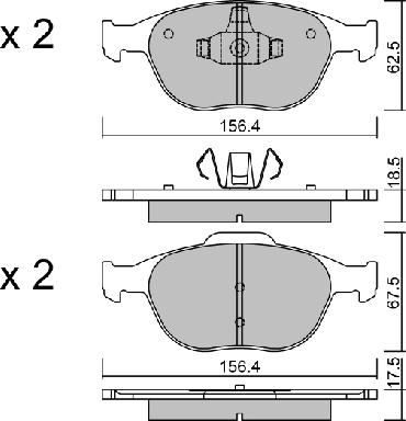 Aisin BPFO-1007 - Тормозные колодки, дисковые, комплект autospares.lv