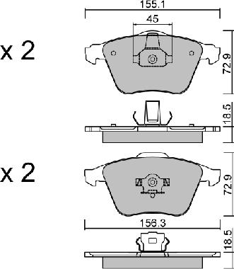 Aisin BPFO-1010 - Тормозные колодки, дисковые, комплект autospares.lv