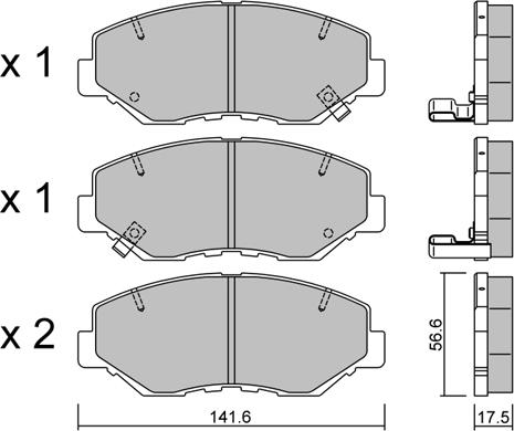 Aisin BPHO-1908 - Тормозные колодки, дисковые, комплект autospares.lv