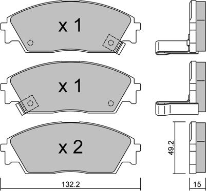 Aisin BPHO-1907 - Тормозные колодки, дисковые, комплект autospares.lv