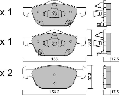 Aisin BPHO-1006 - Тормозные колодки, дисковые, комплект autospares.lv