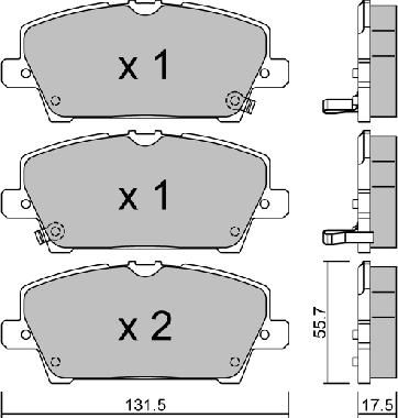 Aisin BPHO-1003 - Тормозные колодки, дисковые, комплект autospares.lv