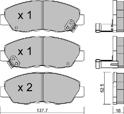 AISIN BPHO-1002 - Тормозные колодки, дисковые, комплект autospares.lv