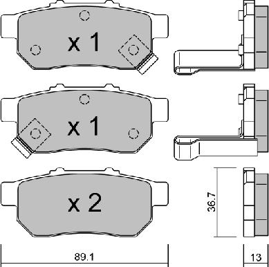 Aisin BPHO-2900 - Тормозные колодки, дисковые, комплект autospares.lv