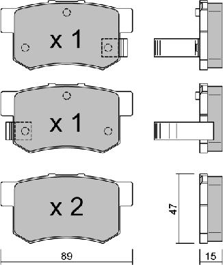 Aisin BPHO-2000 - Тормозные колодки, дисковые, комплект autospares.lv