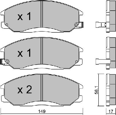 Aisin BPHY-1905 - Тормозные колодки, дисковые, комплект autospares.lv