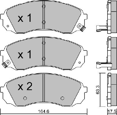 AISIN BPHY-1009 - Тормозные колодки, дисковые, комплект autospares.lv