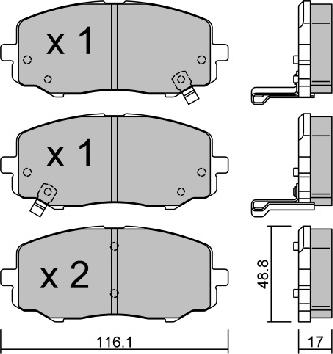 Aisin BPHY-1005 - Тормозные колодки, дисковые, комплект autospares.lv