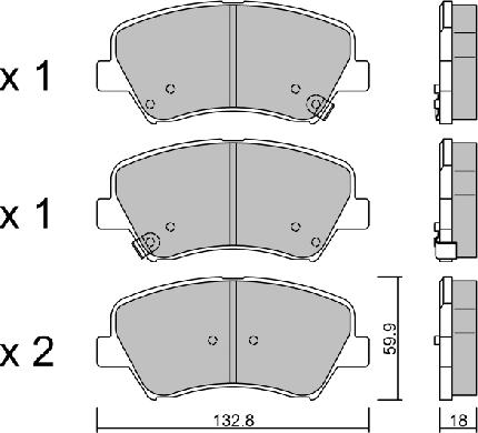 Aisin BPHY-1006 - Тормозные колодки, дисковые, комплект autospares.lv