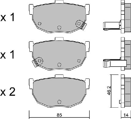 Aisin BPHY-2005 - Тормозные колодки, дисковые, комплект autospares.lv