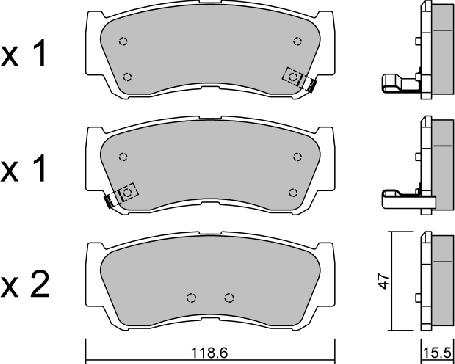 AISIN BPHY-2006 - Тормозные колодки, дисковые, комплект autospares.lv