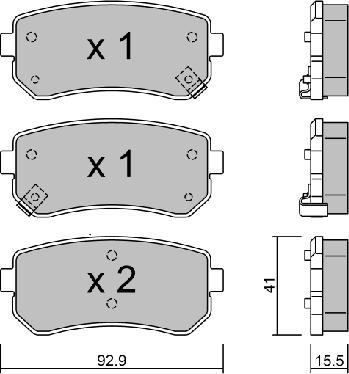 Aisin BPHY-2002 - Тормозные колодки, дисковые, комплект autospares.lv