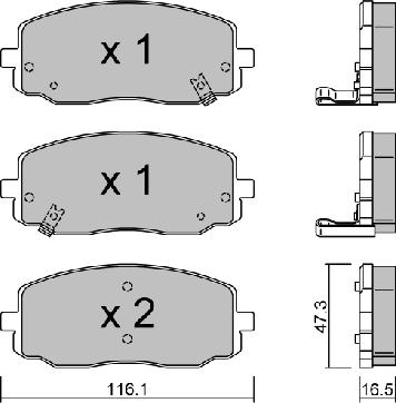 AISIN BPKI-1001 - Тормозные колодки, дисковые, комплект autospares.lv