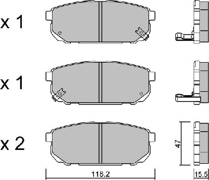 Aisin BPKI-2001 - Тормозные колодки, дисковые, комплект autospares.lv