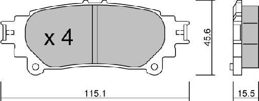 Aisin BPLX-2000 - Тормозные колодки, дисковые, комплект autospares.lv