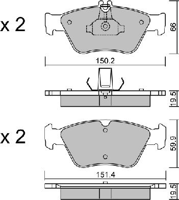 Aisin BPMB-1004 - Тормозные колодки, дисковые, комплект autospares.lv