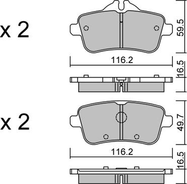 AISIN BPMB-2014 - Тормозные колодки, дисковые, комплект autospares.lv